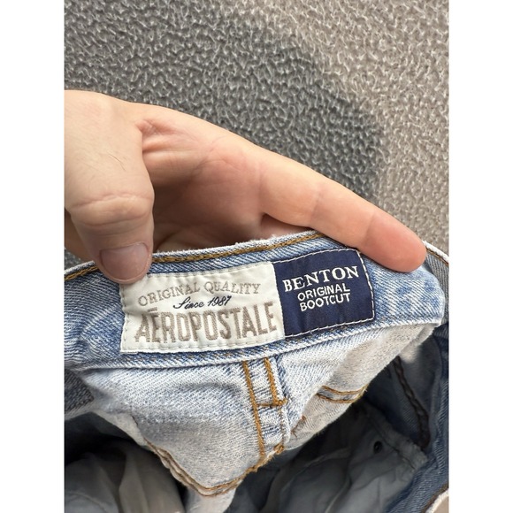Aeropostale Jeans Mens 32x32 Blue Benton Original Bootcut Distressed Preppy - Picture 8 of 11
